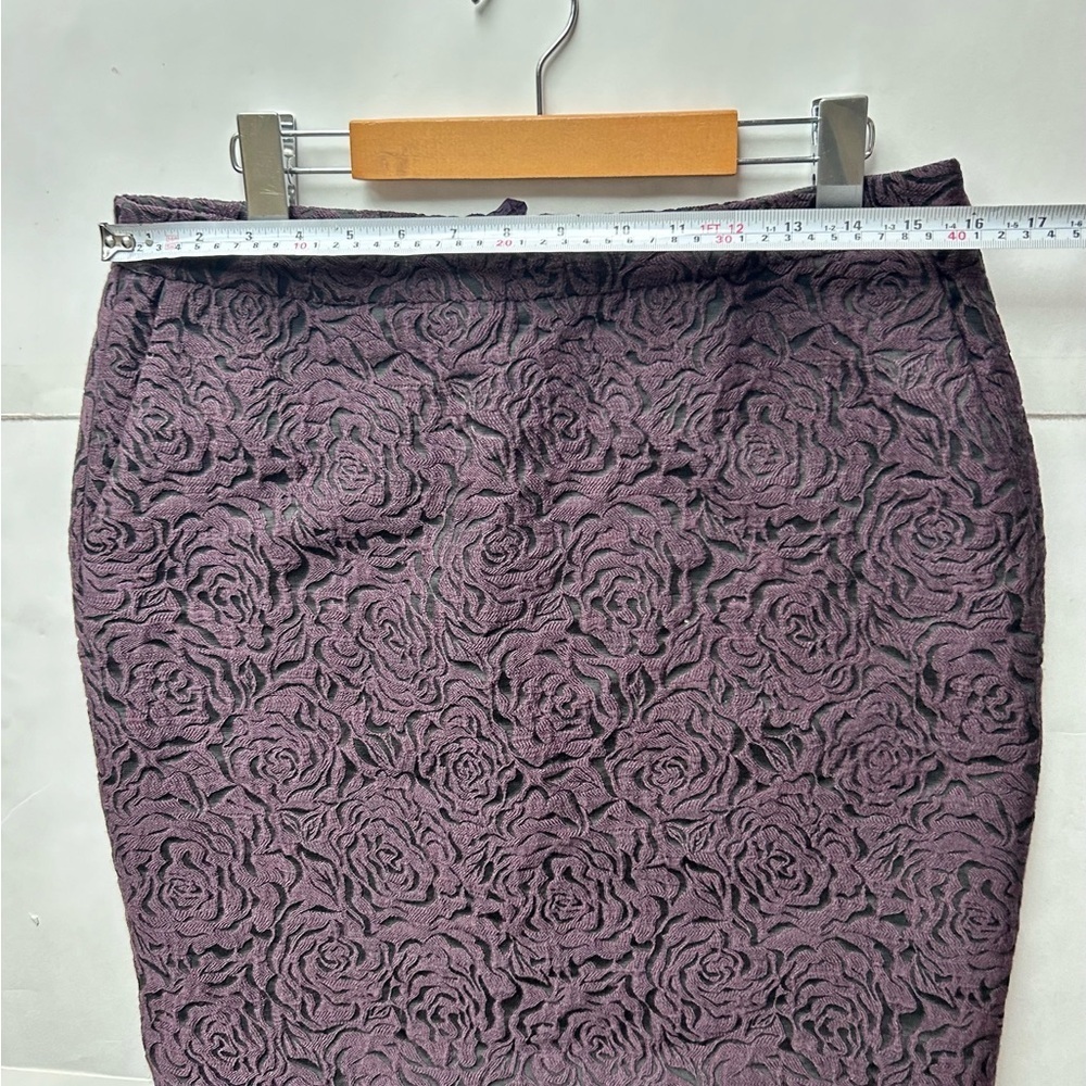 Marlowe made in Italy purple Peplum Skirt Floral print wool blend trumpet - Picture 8 of 9